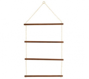 Hanging Blanket Rack with Four Wood Tiers, 24